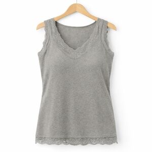 Mossimo Gray Boho Chic Lace tank Top Sz M